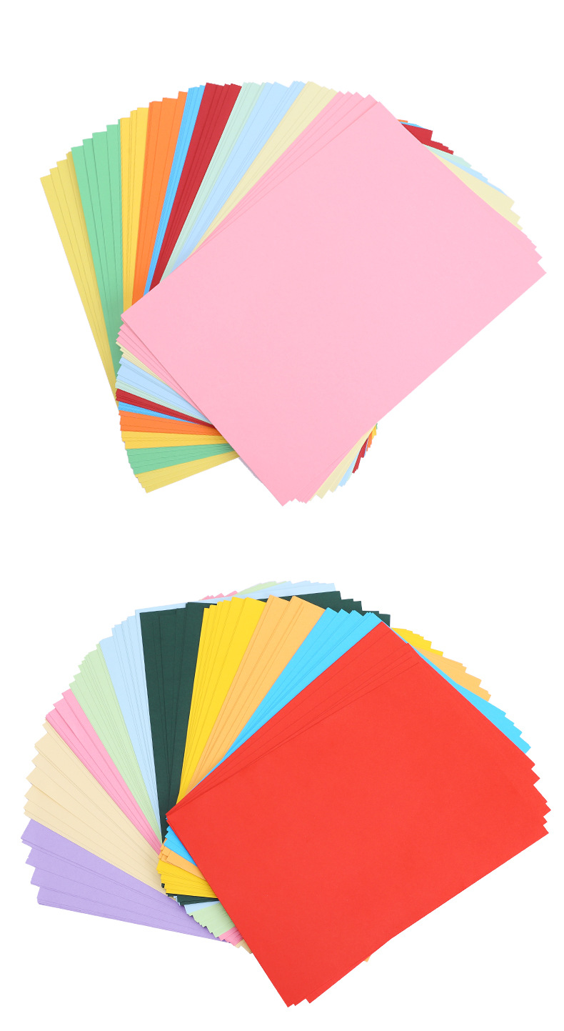 160g彩色a4卡纸 100张10色贺卡封皮纸 儿童手工折纸diy剪纸硬卡纸
