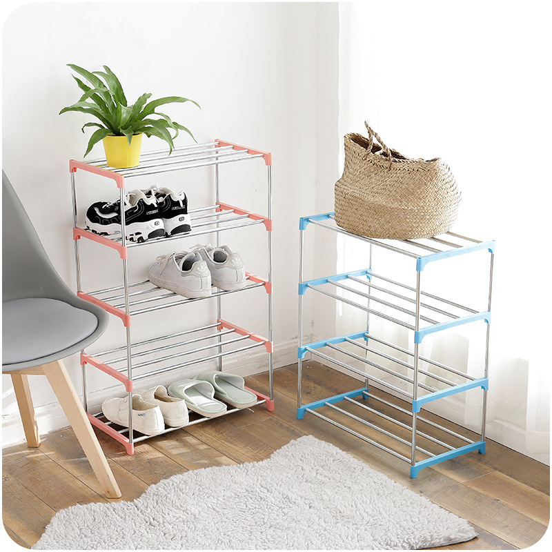 Thailand Hot Sale Simple Shoe Rack Stainless Steel Tube Shoe Rack Dormitory DIY Assembly Shoe Rack Storage Rack Multi-Layer