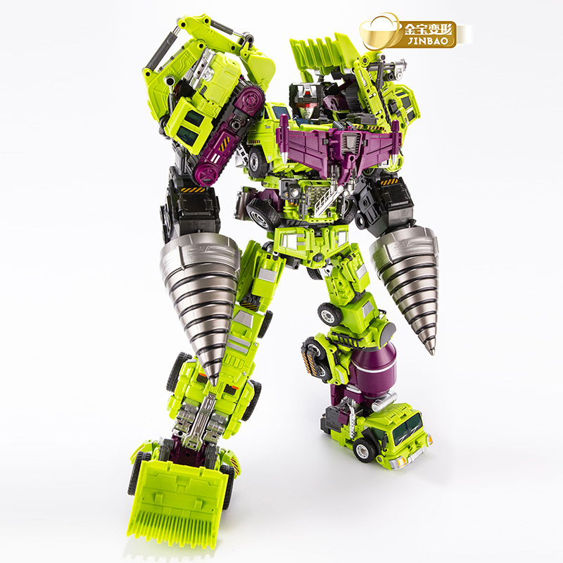 金宝变形玩具金刚放大版绿色黄色gt大力神六合体工程车配件包模型
