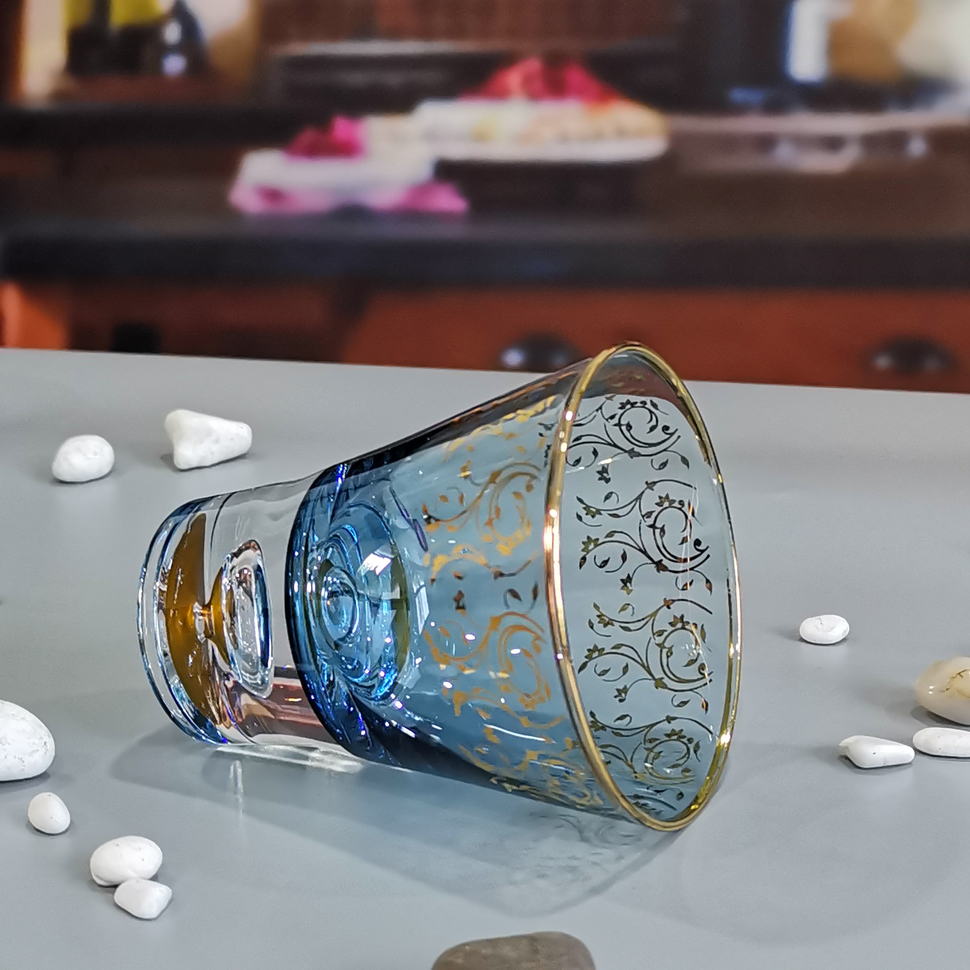 工厂定制彩色玻璃杯贴花纸套料果汁杯创意水杯子