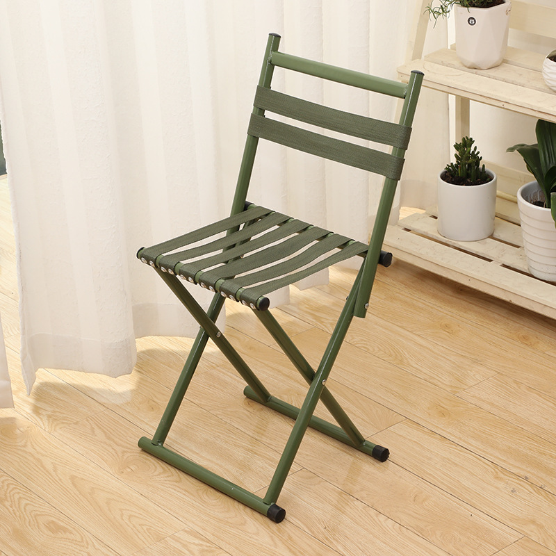 厂家供应圆管靠背马扎不锈钢户外休闲垂钓椅子便捷军训折叠马扎