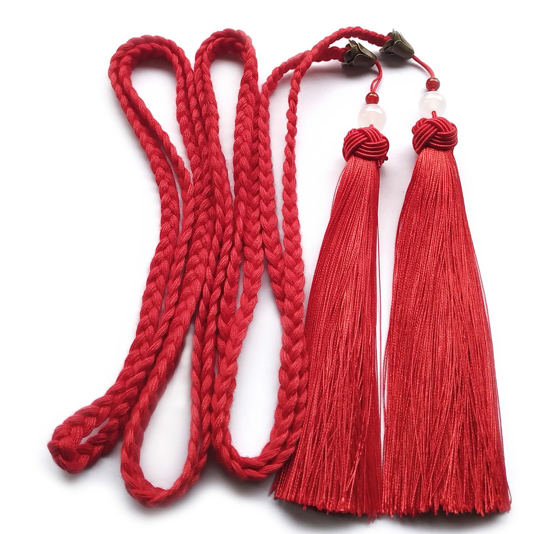 玛瑙流苏汉服宫绦超长圆领袍腰绳男女款古风古装腰带混彩多色包邮