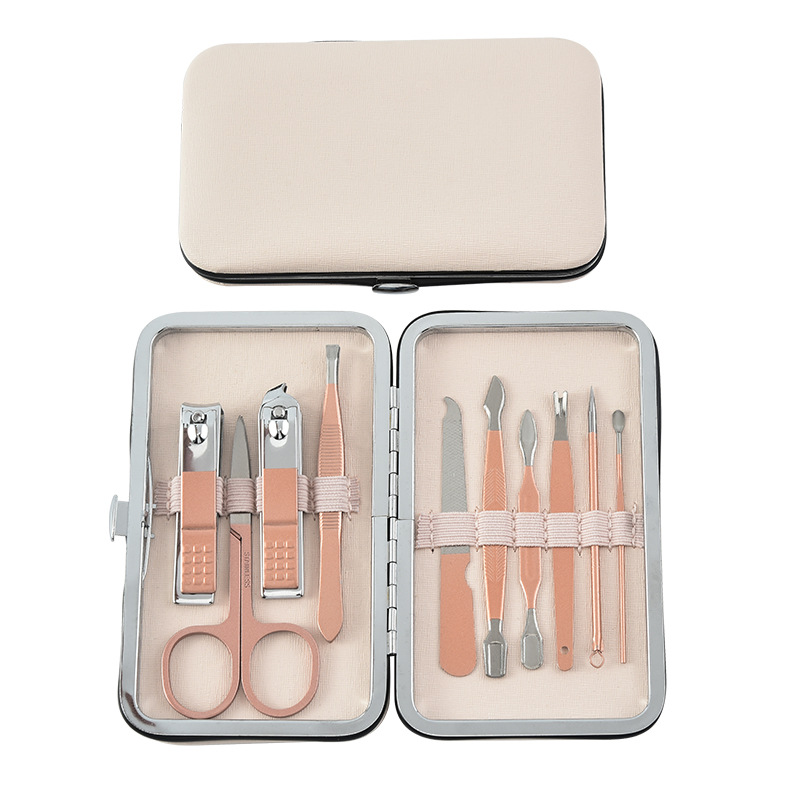 Rose Gold Stainless Steel Nail Scissor Set Pedicure Knife Nail Clippers Tweezers 18-Piece Set Manicure Implement Gift in Stock