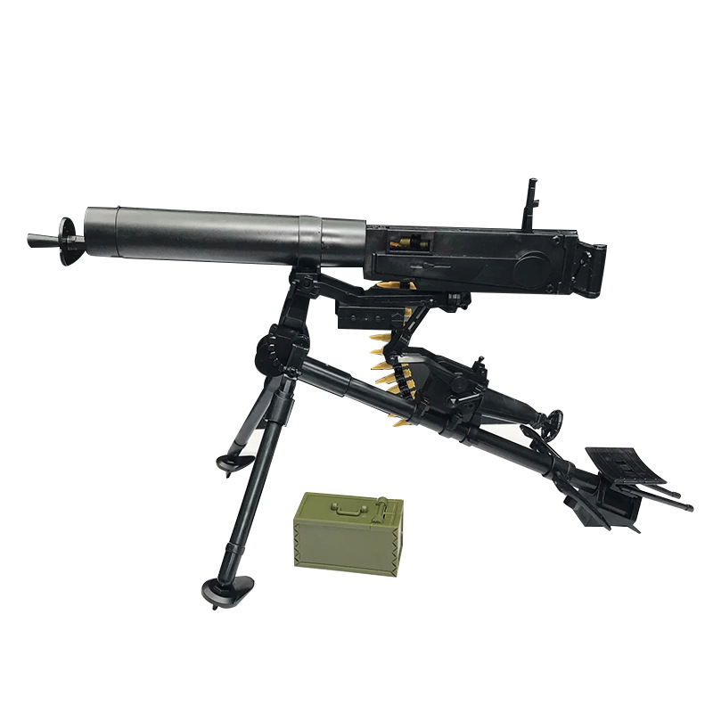 4d拼装模型抗战玩具马克沁枪模型马克沁重机枪带弹链军事扭蛋玩具