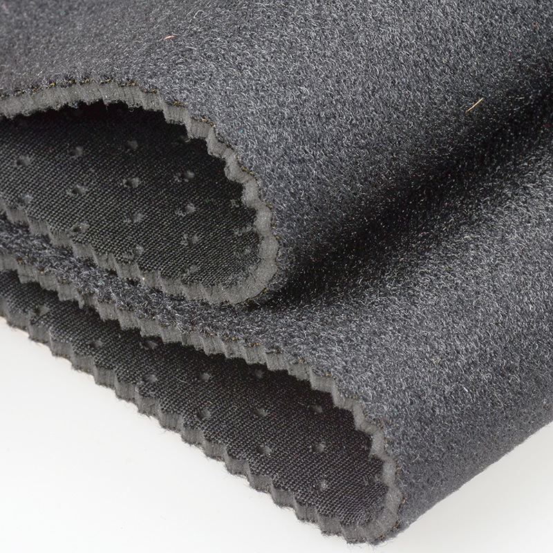 潜水料发热腰带布料起毛弹力粘扣ok布三合一半冲孔贴合橡胶布料