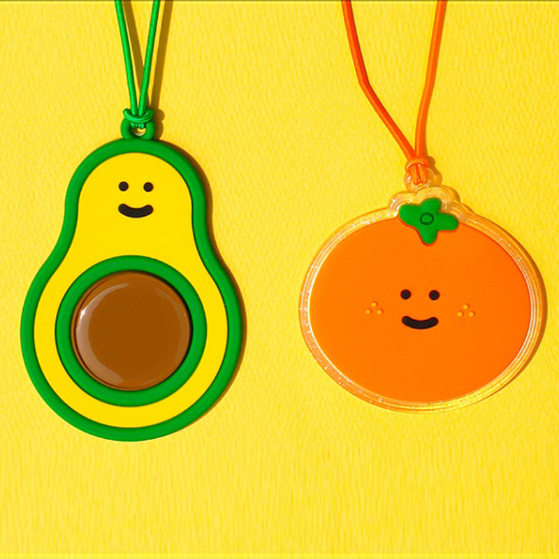 Pvc Soft Rubber Avocado Luggage Tag Schoolbag Creative Fruit Pendant Printed Logo Suitcase Orange Tag