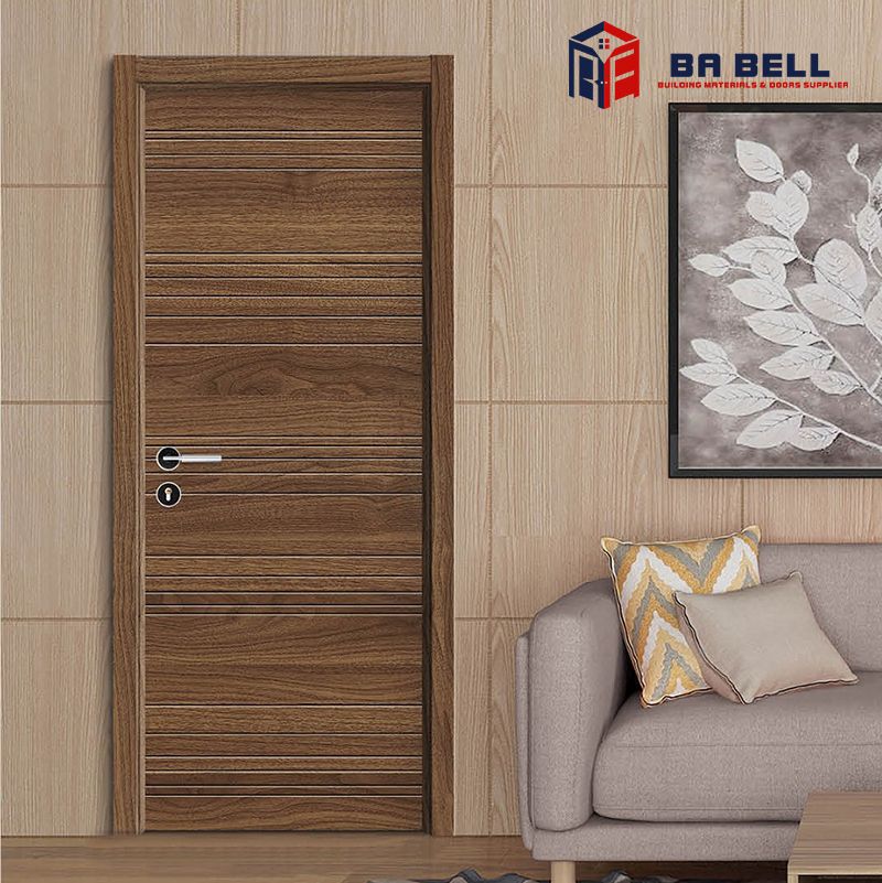 浅压横纹木纹免漆门实木复合生态门静音门家装套装门酒店公寓房门