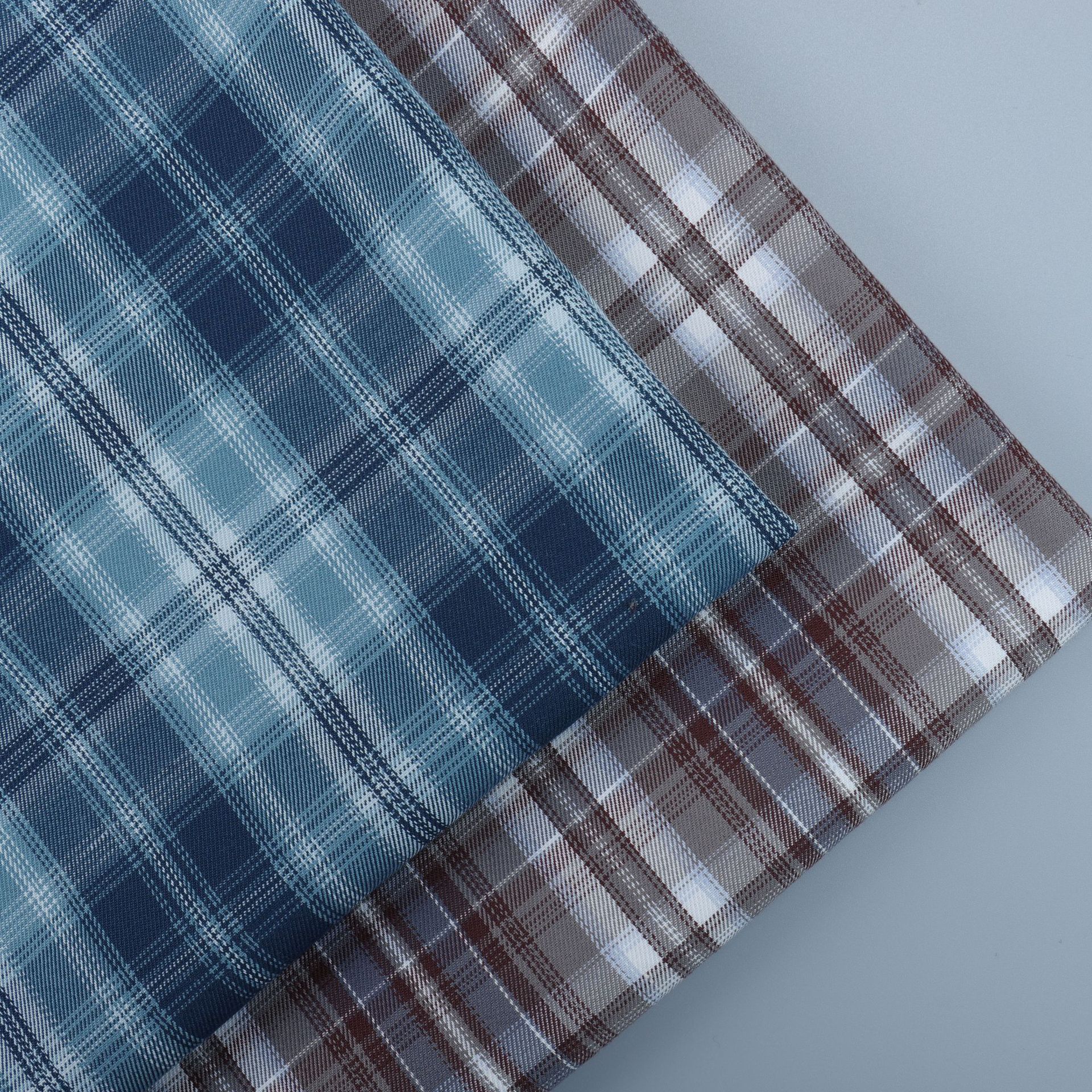 全涤色织斜纹格子jk制服百褶短裙成品布时装连衣包裙外套面料现货