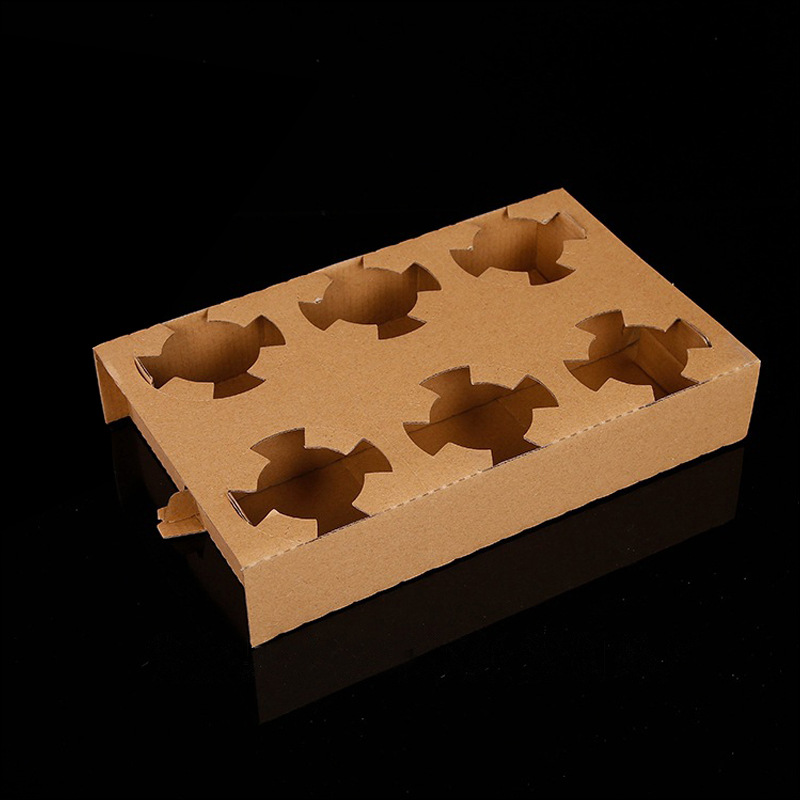 牛皮瓦楞纸杯托 咖啡奶茶饮料纸杯托外卖打包袋杯托定做双四杯托