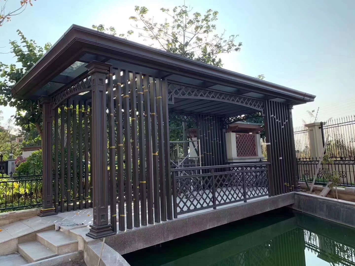 新中式凉亭 铝艺铁艺凉亭系列 景区观景亭 花园庭院休闲亭