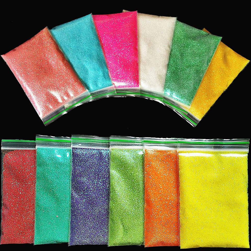 跨境热销多色幻彩粉金葱粉史莱姆水晶滴材料包美甲十字绣金粉diy