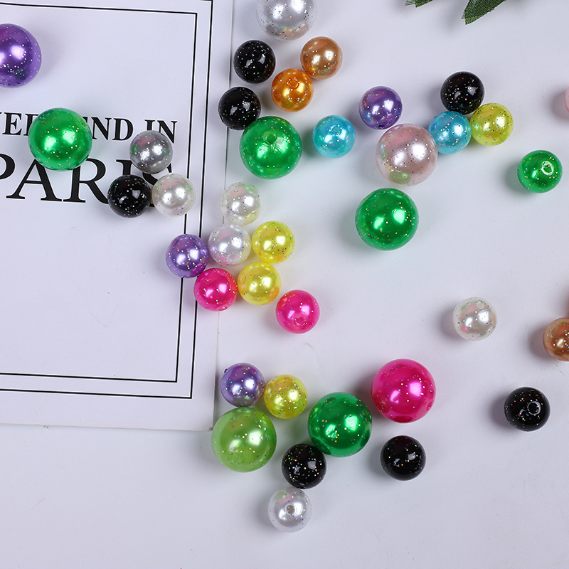 abs imitation pearl green plastic fluorescent onion powder color scattered beads beaded jewelry accessories factory wholesale