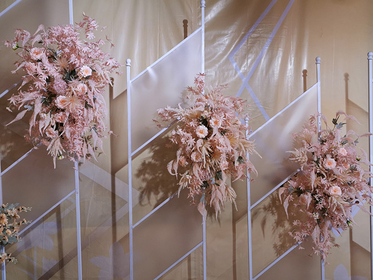 粉色系仿真花 浪漫温馨婚庆婚礼堂装饰吊顶花路引花材 厂家批发