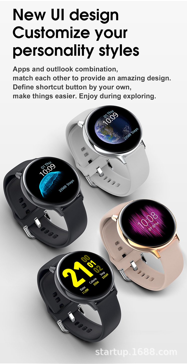 新款s20智能手环心率血压血氧心电睡眠监测运动手表smart watch