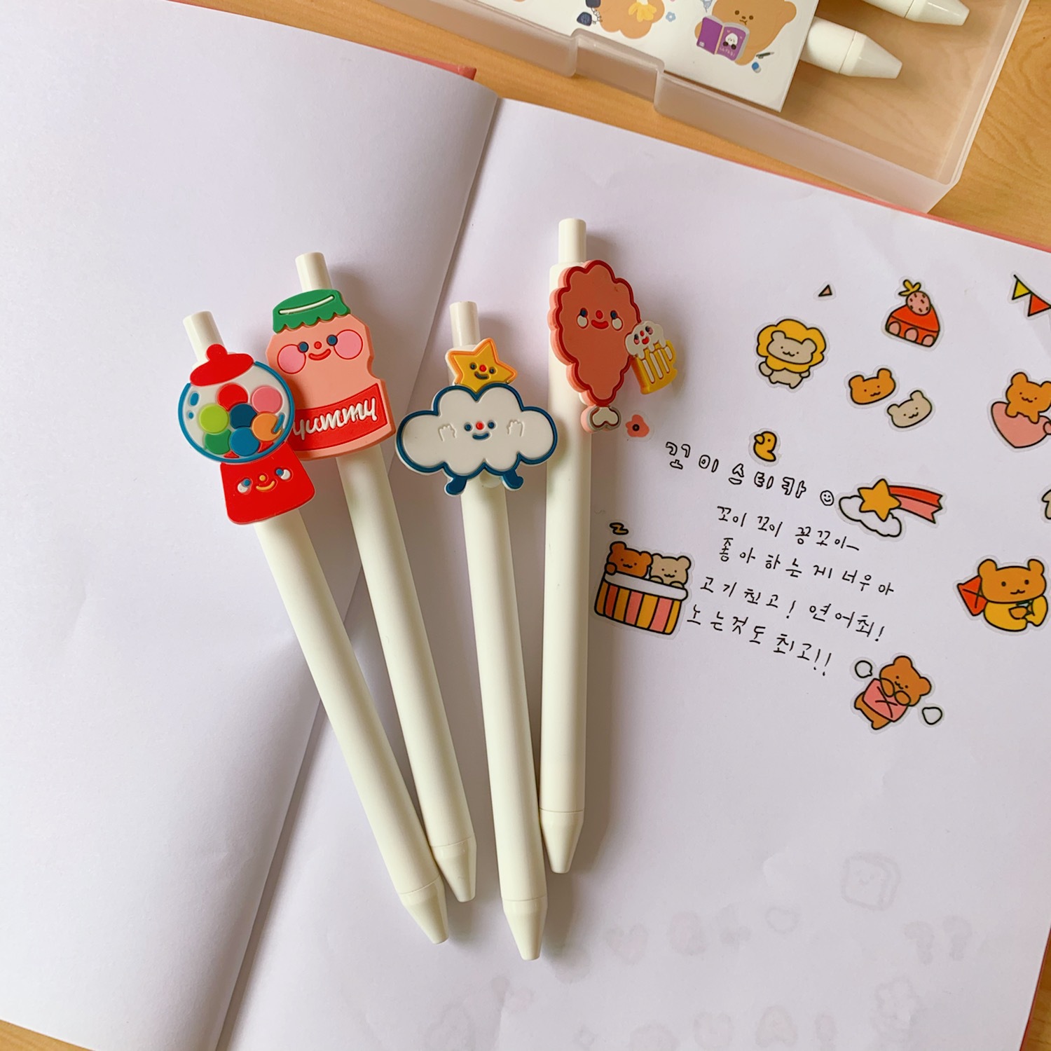 韩国少女心按动中性笔学生用0.5mm可爱黑色签字笔水笔ins办公文具