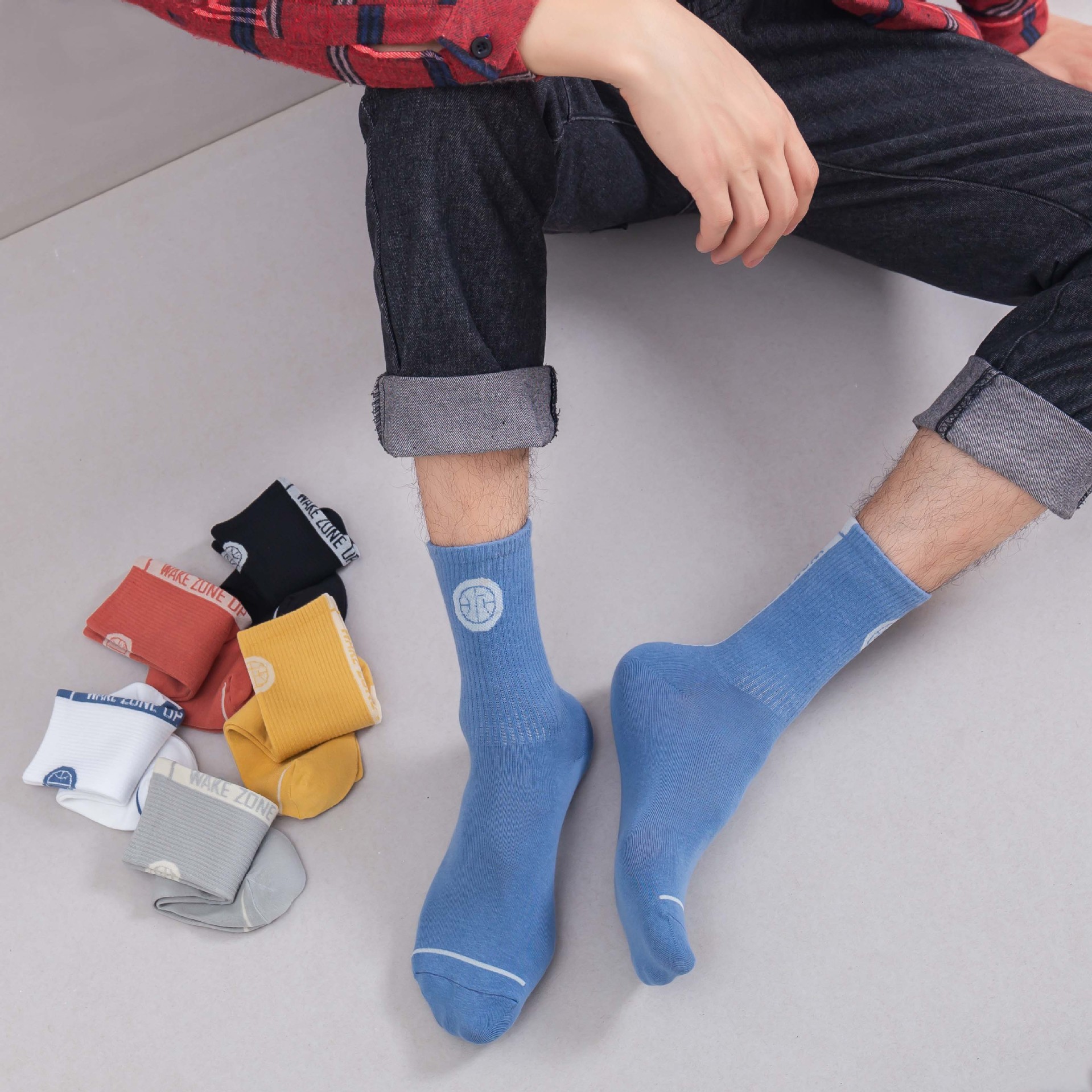 袜子 男士长袜秋季篮球袜子ins潮流男生中筒袜运动吸汗高帮袜子