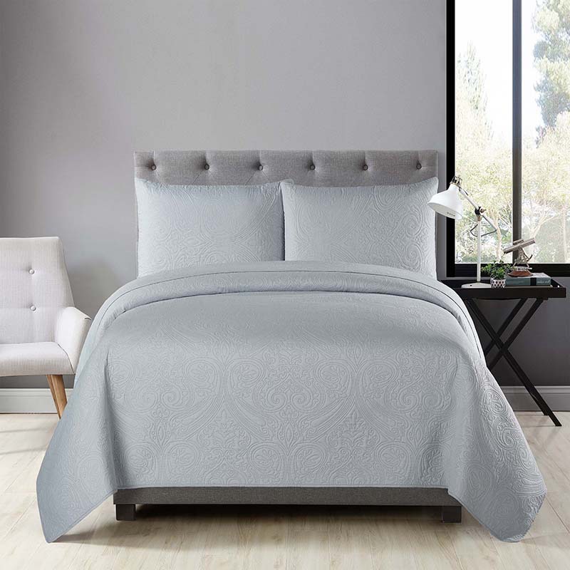 Cross-Border Bedding Solid Color Quilt Quiltedtextiles Bedspread Bedspread Bed Sheet Three-Piece Ultrasonic Summer Air Conditioning Duvet