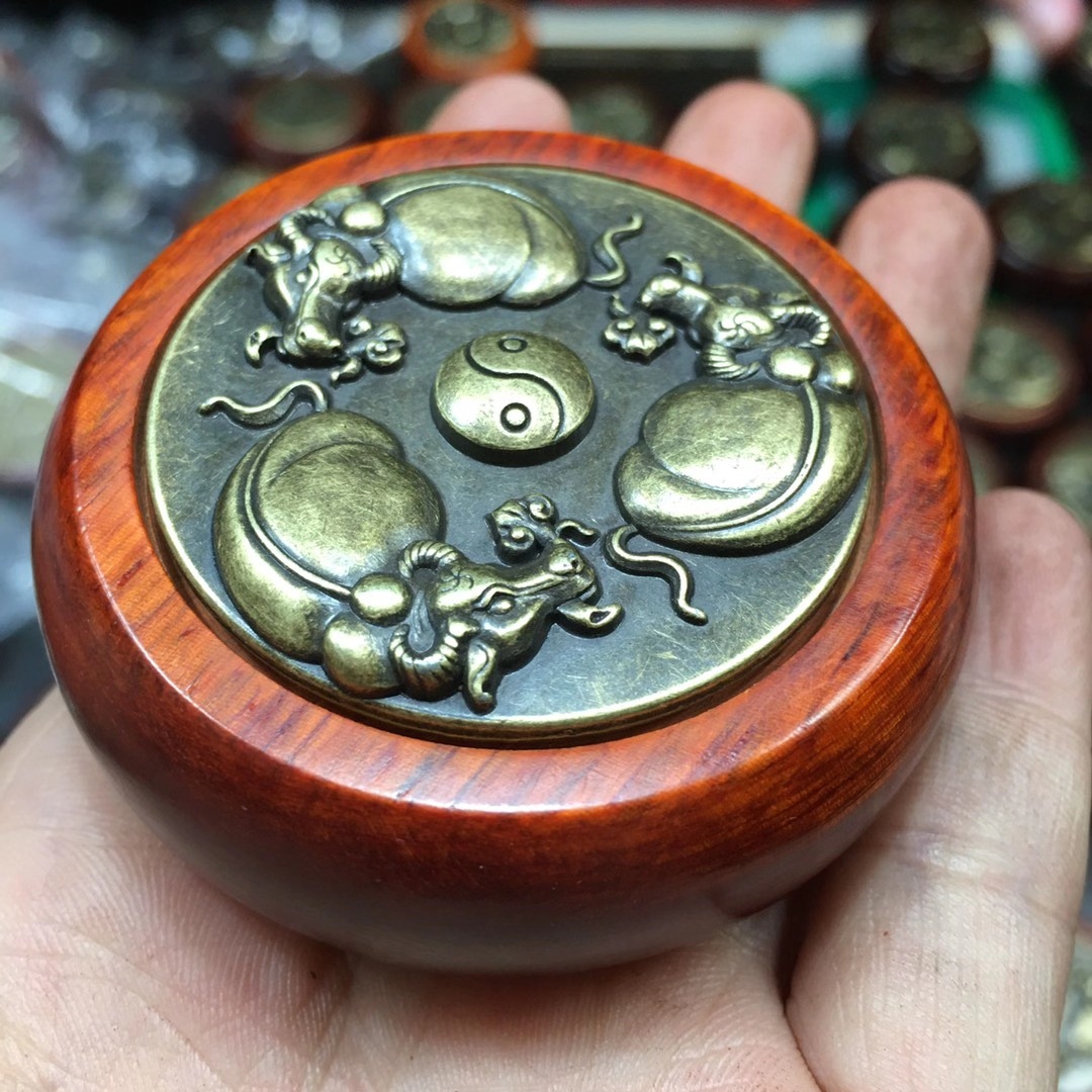 小叶紫檀扭转乾坤转钱 小手把件男士文玩手把件 红木工艺品礼物