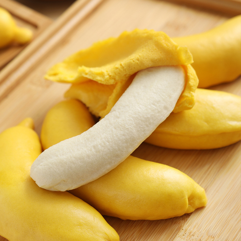 厂家直销网红剥皮香蕉馒头 酒店餐饮商用速食奶香芝士馒头批发