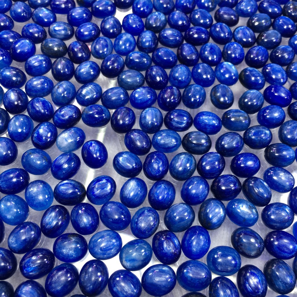 天然蓝晶石戒面 裸石 diy饰品镶嵌配石8*10mm戒面 蓝晶石戒面批发