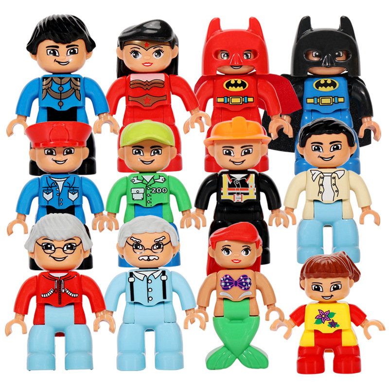 兼容乐高大颗粒积木人仔好玩场景积木人物益智拼搭人偶卡通人物