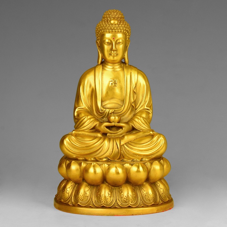 全铜释迦摩尼佛像大日如来佛祖铜像佛教供奉家居用品摆设佛家神像