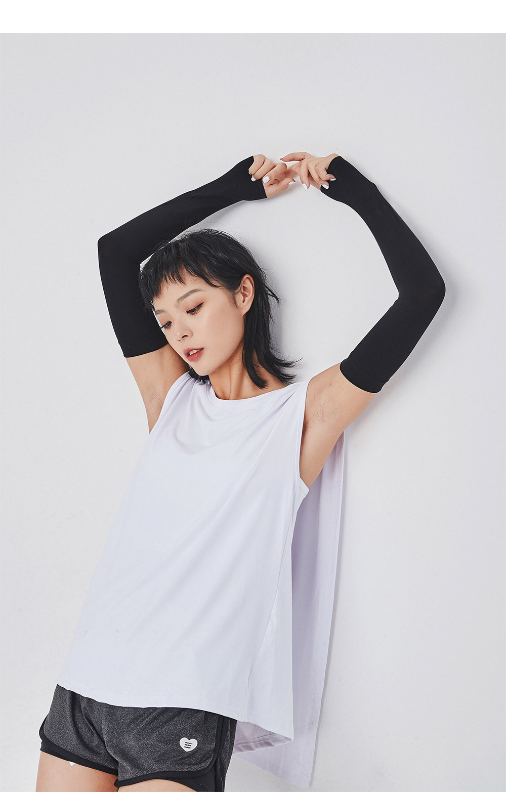 纯色冰丝袖防晒袖套夏季男女士手套户外骑行运动开车韩版手臂套袖