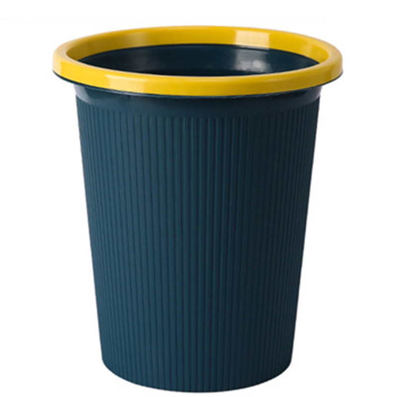 Household Contrast Color Trash Can Living Room and Kitchen Trash Can Bedroom and Toilet Bathroom Student Dormitory Large Wastebasket 0750