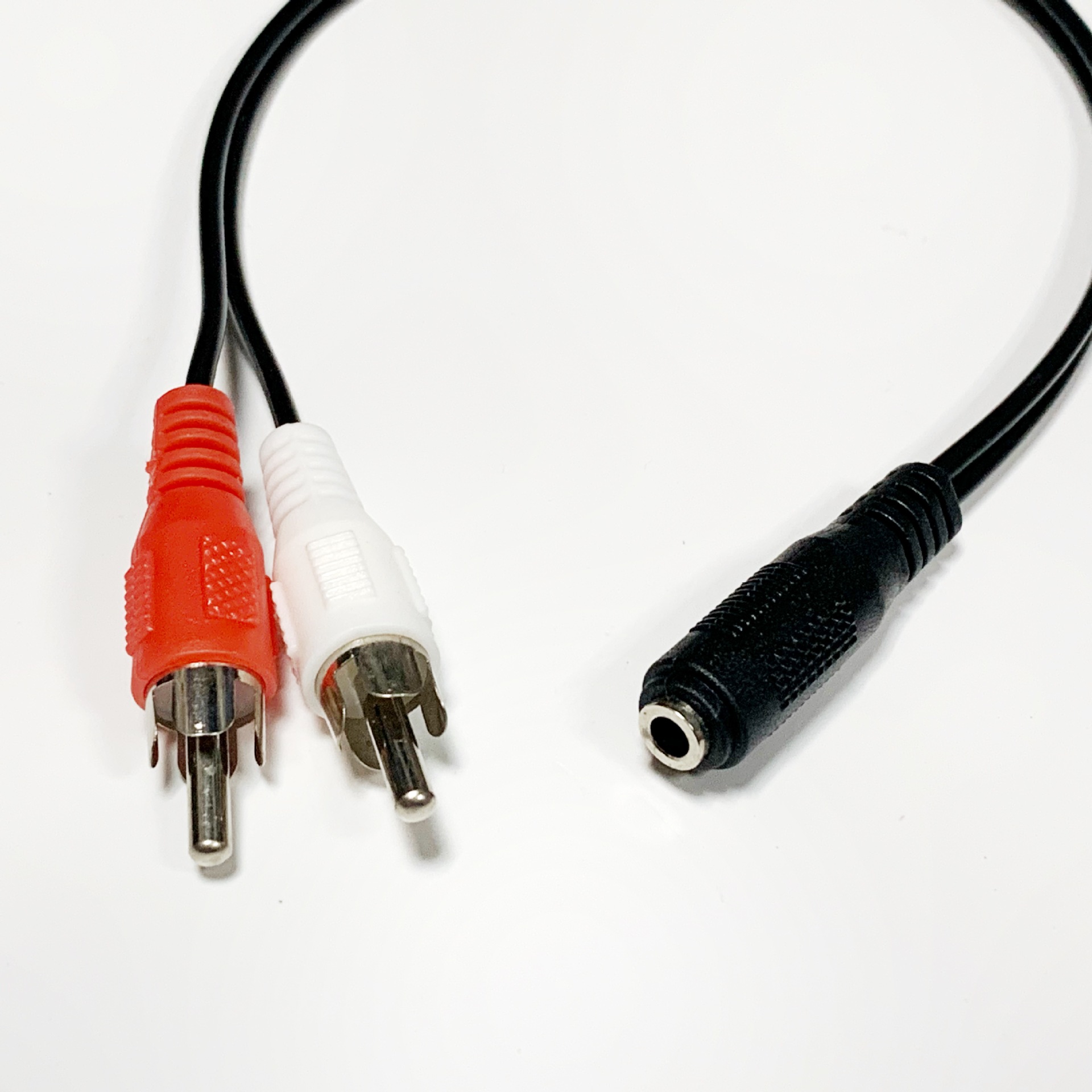 5mm一分二音频线立体声母转2rca莲花头电脑音箱1拖2转接线现货