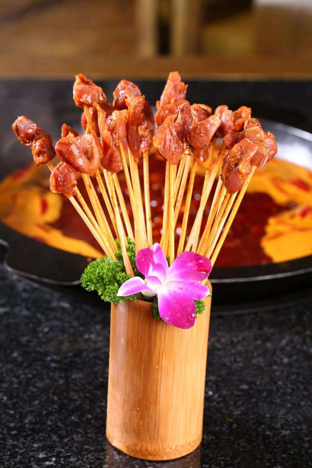 渝小俊带签麻辣郡肝51根/袋 麻辣腌制鸡胗火锅宴席速冻半成品批发