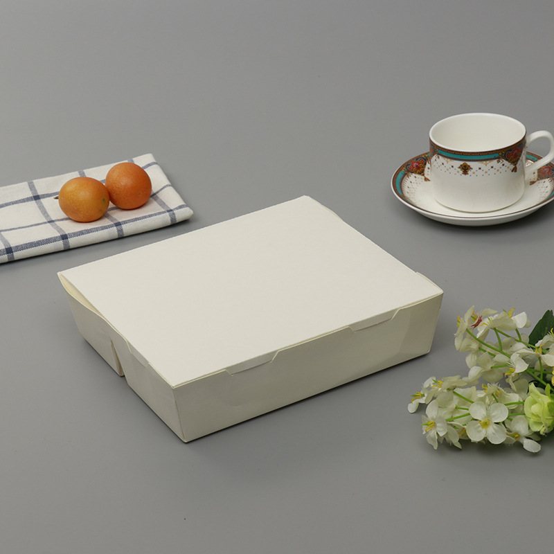 批发4格一次性纸餐盒批发快餐盒 白卡纸午餐纸盒外卖便当纸盒定做