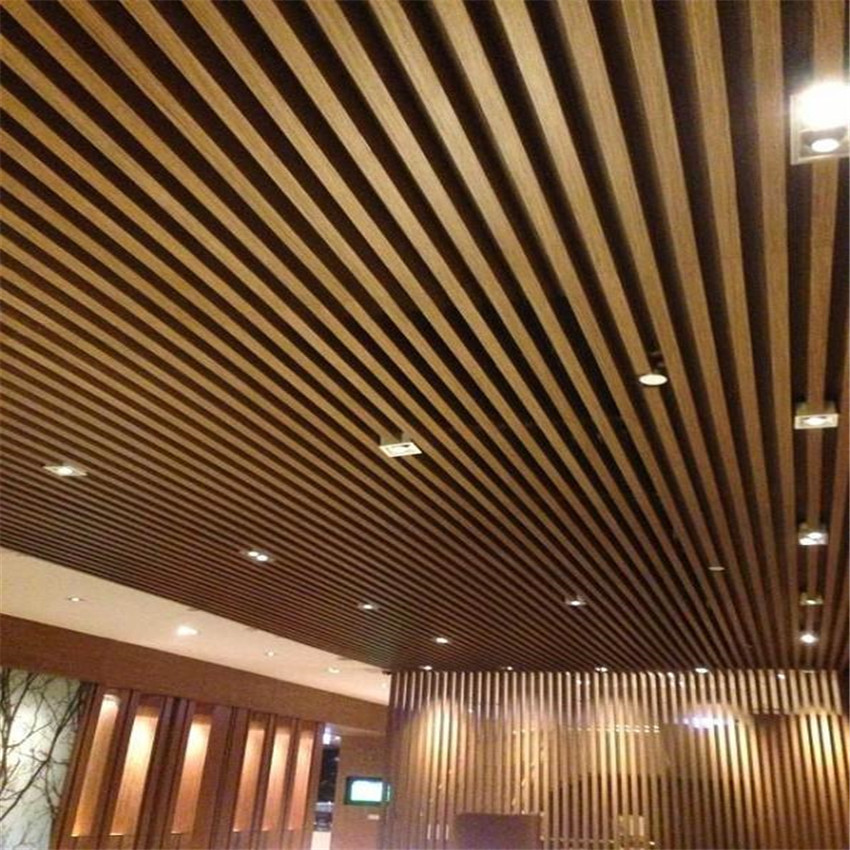 铝方通型材吊顶材料厂家直销木纹铝方通办公室u型槽铝方管批发