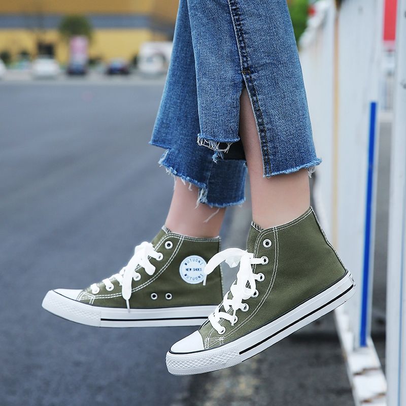 Fubu Factory Cloth Shoes Wholesale Korean Style Unisex Shoes New Couple High-Top Canvas Shoes Casual Pumps One Piece Dropshipping