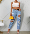 6214# AliExpress Russia Loose plus Size Boyfriend Big Ripped Sexy High Waist Jeans for Women