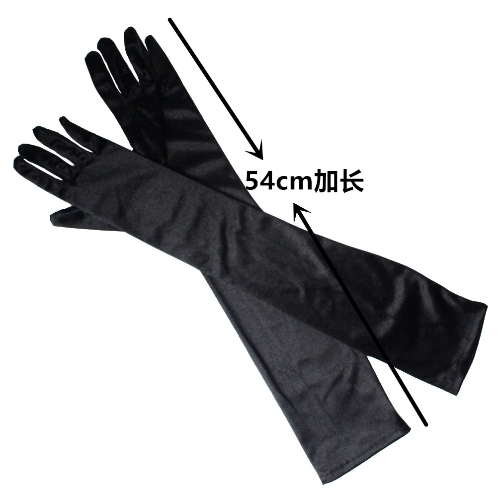 Satin Gloves Lengthened Dress Satin Gloves Wedding Performance Ball Gloves Clothing Accessories Dance Gloves