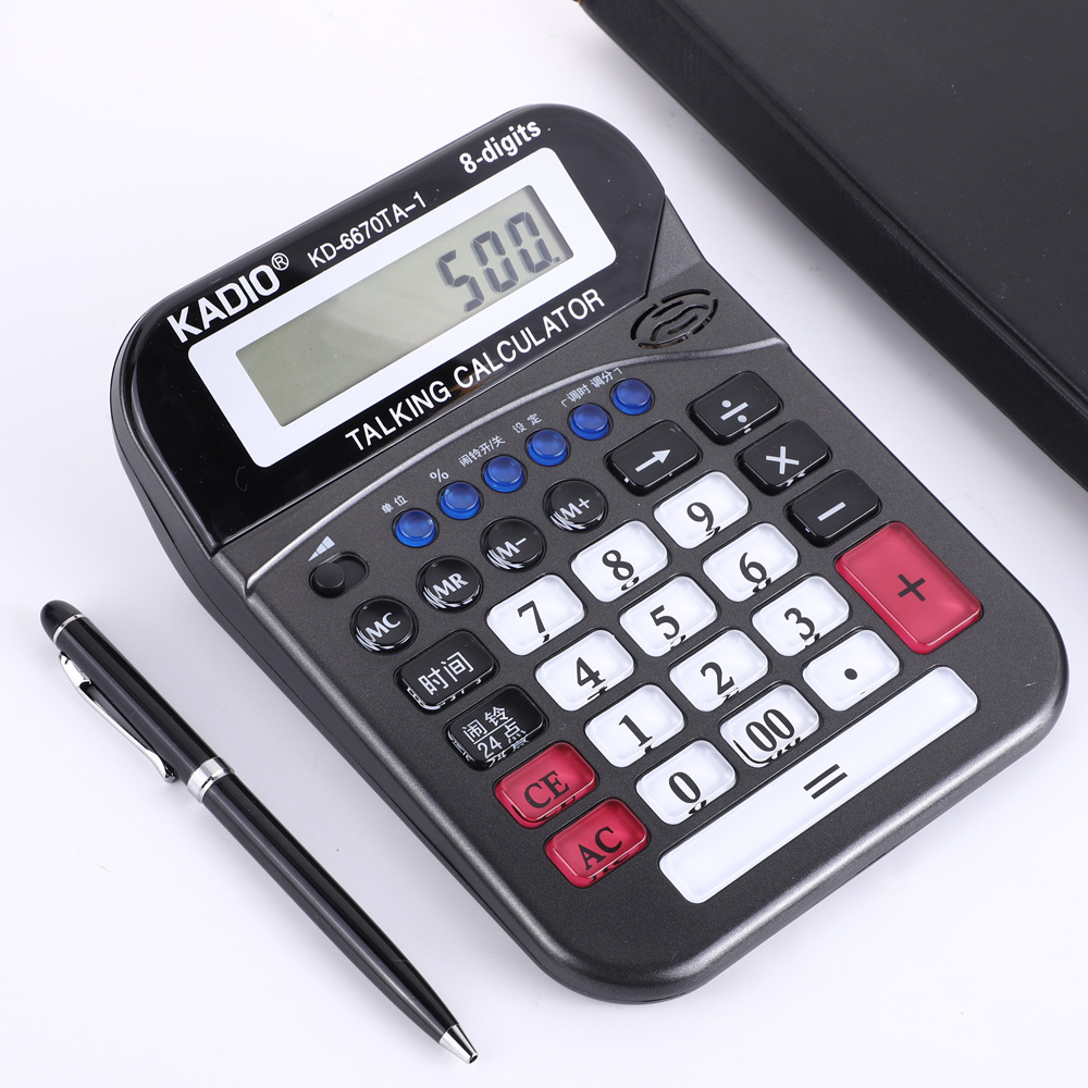 Wholesale Real Person Voice Calculator Financial Office Use Computer Large Talking Desktop Kadio Kd6670