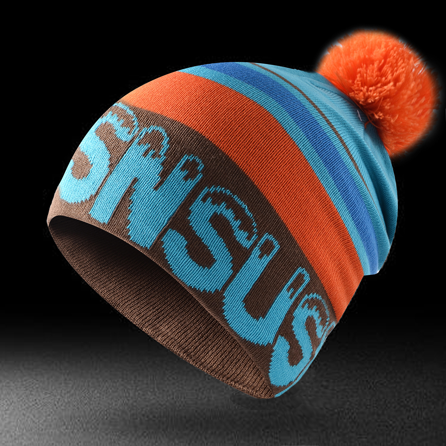 屲牌【wa】 0075 双层针织冬季亲子滑冰帽毛线帽针织滑雪运动帽子