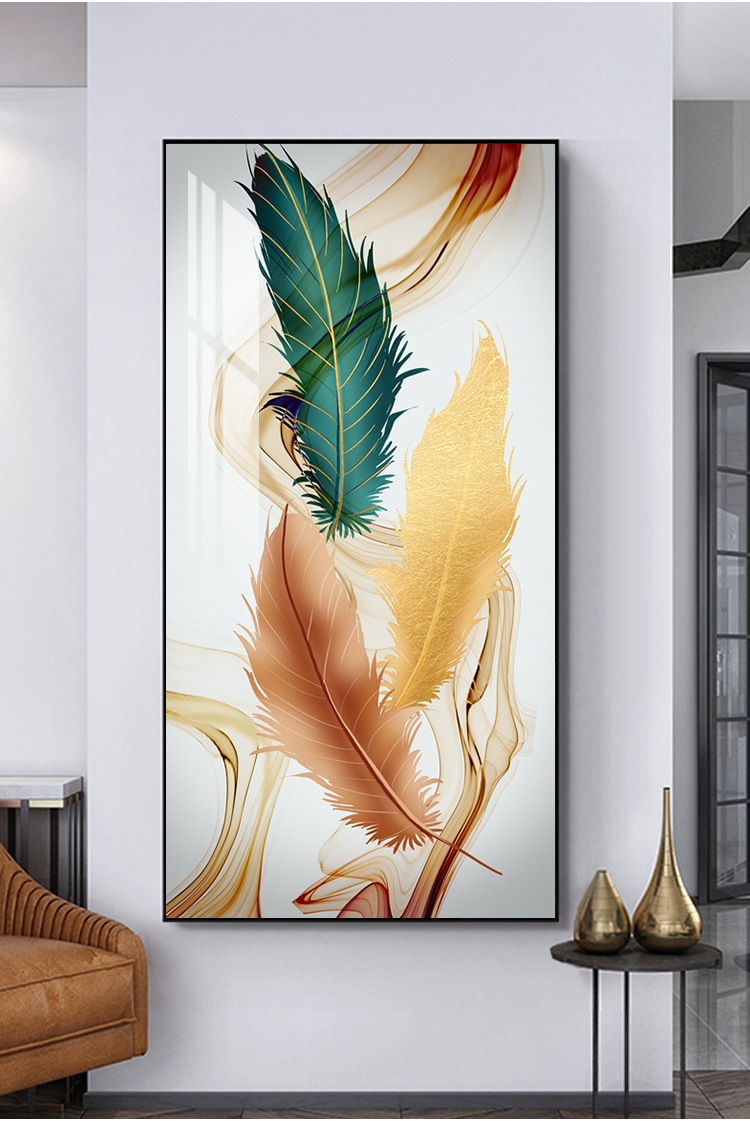 酒店样板房玄关画 可定制晶瓷现电表箱过道画 入门竖式走廊玄关画