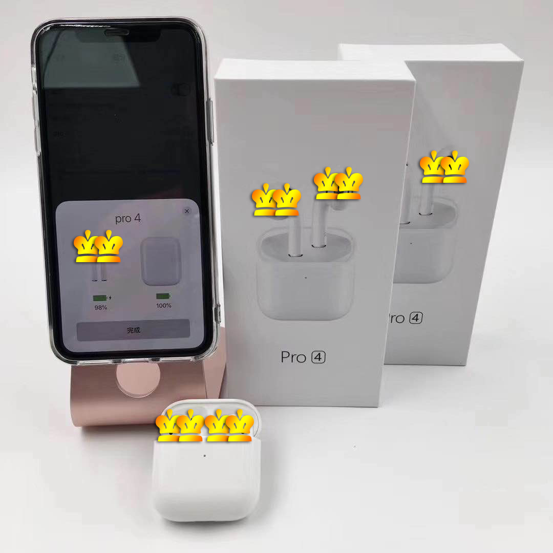 工厂直供pro4无线蓝牙耳机运动翻盖弹窗改名定位适用于苹果安卓