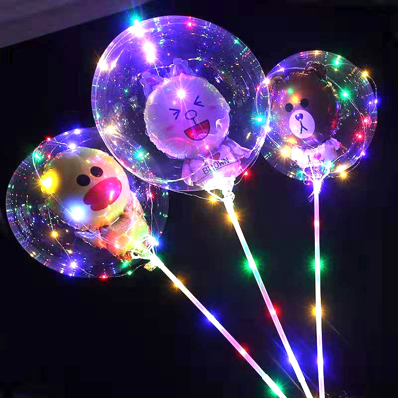 Factory Sales Online Red Bounce Ball Luminous Stall Push Confession Balloon Quality Assurance Transparent Tik Tok New