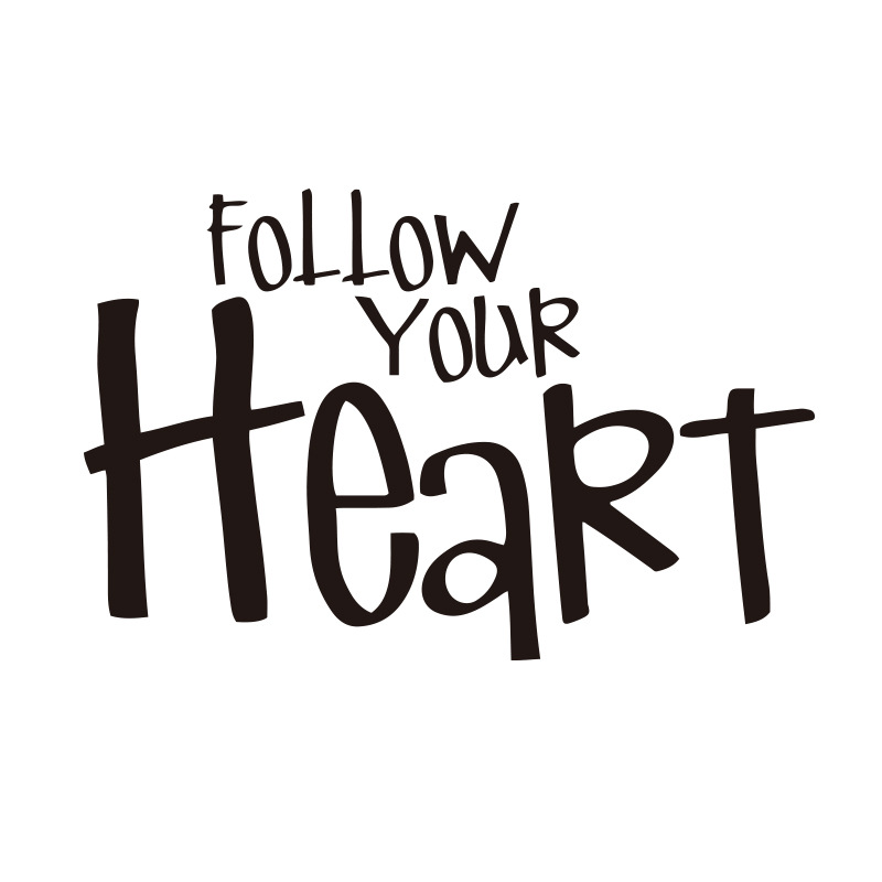 新款英文字母箴言墙贴follow your heart外贸定制墙贴fx2403