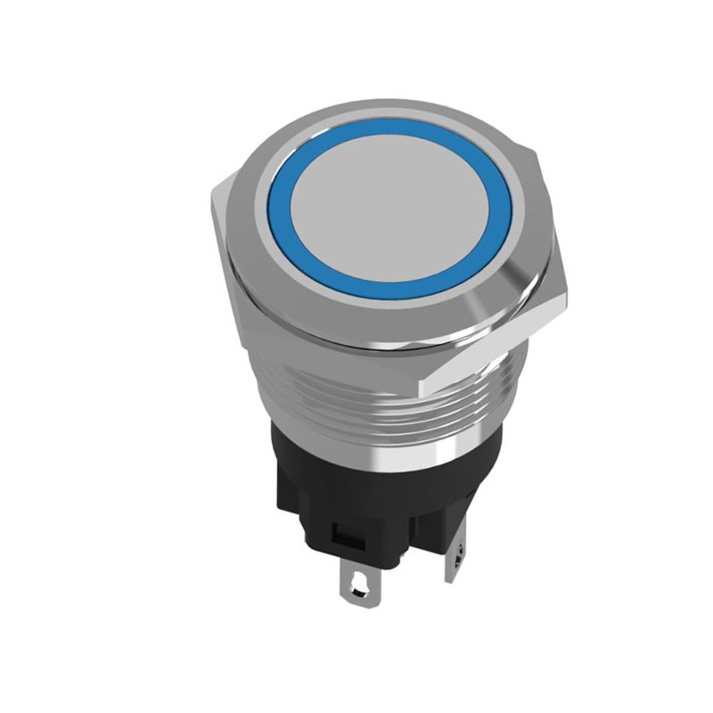 16mm金属按钮防水带灯自锁按键开关82-6153.1122