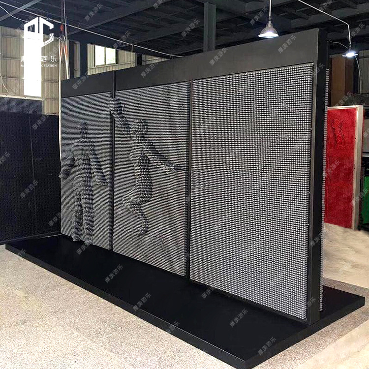 抖音同款3d打印墙三维针雕大小型人体网红公园景区人气互动设备厂
