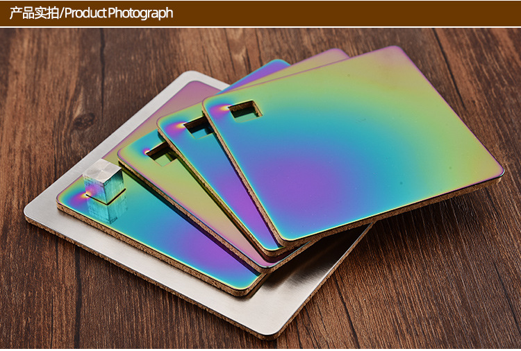 新款七彩不锈钢杯垫,镀钛幻彩不锈钢杯垫套装-阿里巴巴