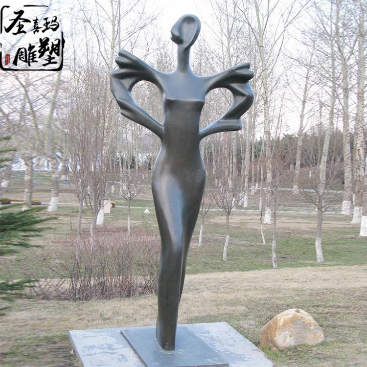 批量定做园林广场人物雕塑抽象人物摆件女性人物铜像现代铜雕工艺