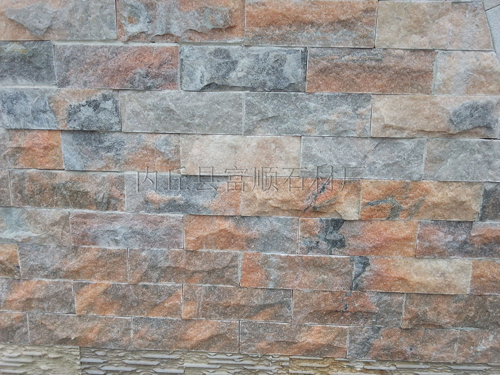 厂家直销晚霞红蘑菇石 晚霞红外墙蘑菇石