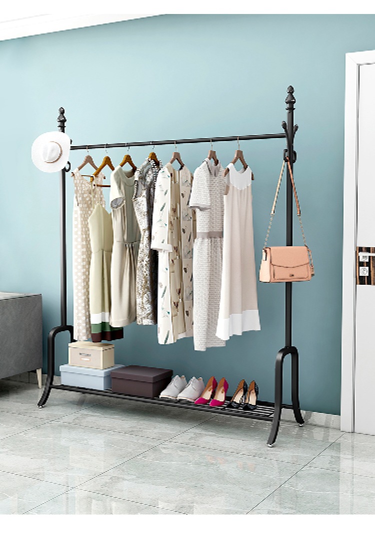 新品衣架落地卧折叠单杆式凉衣架家用室内衣架挂衣架美式晒晾衣架