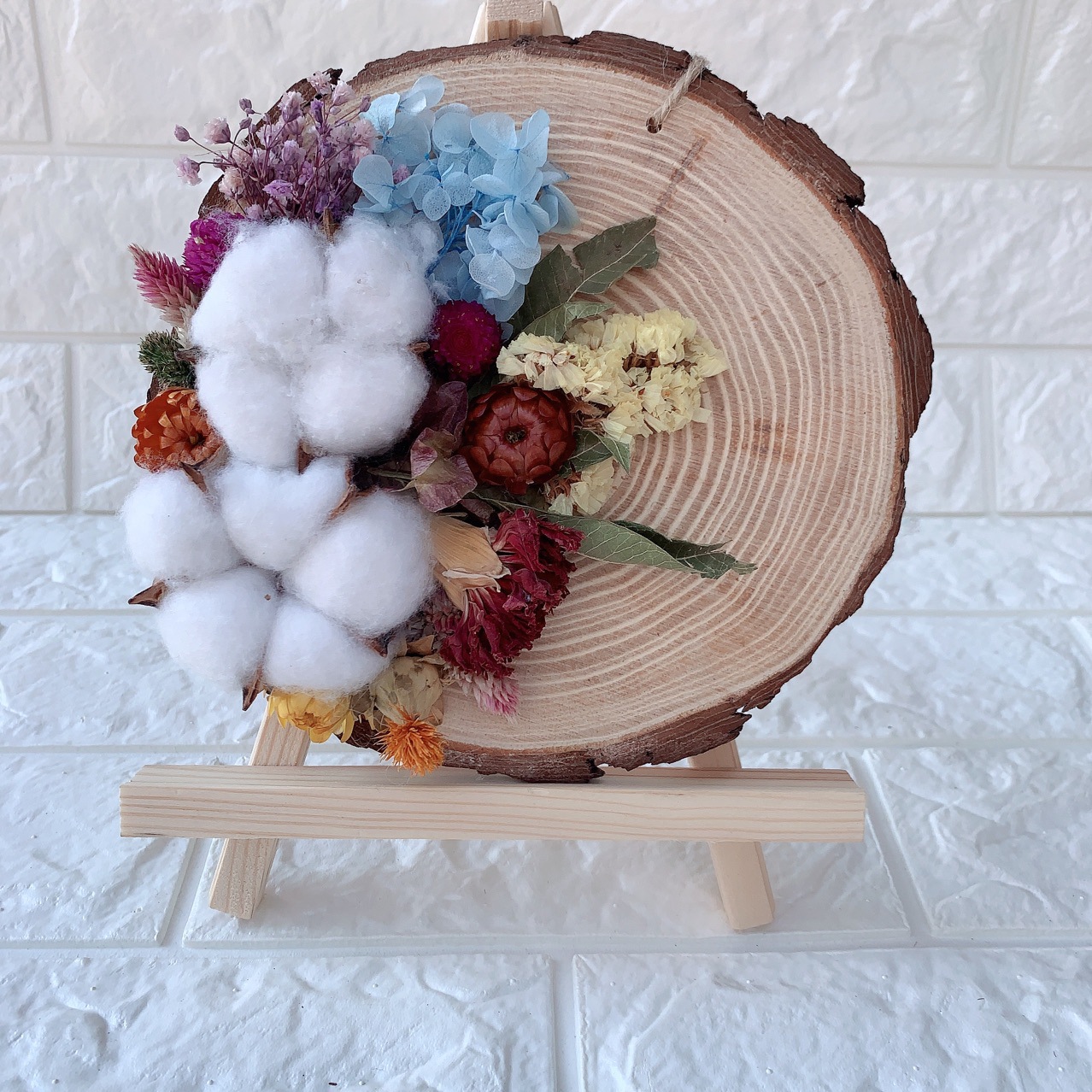 创意干花年轮木片 diy创意手工制作材料包 暖场活动各种活动专用