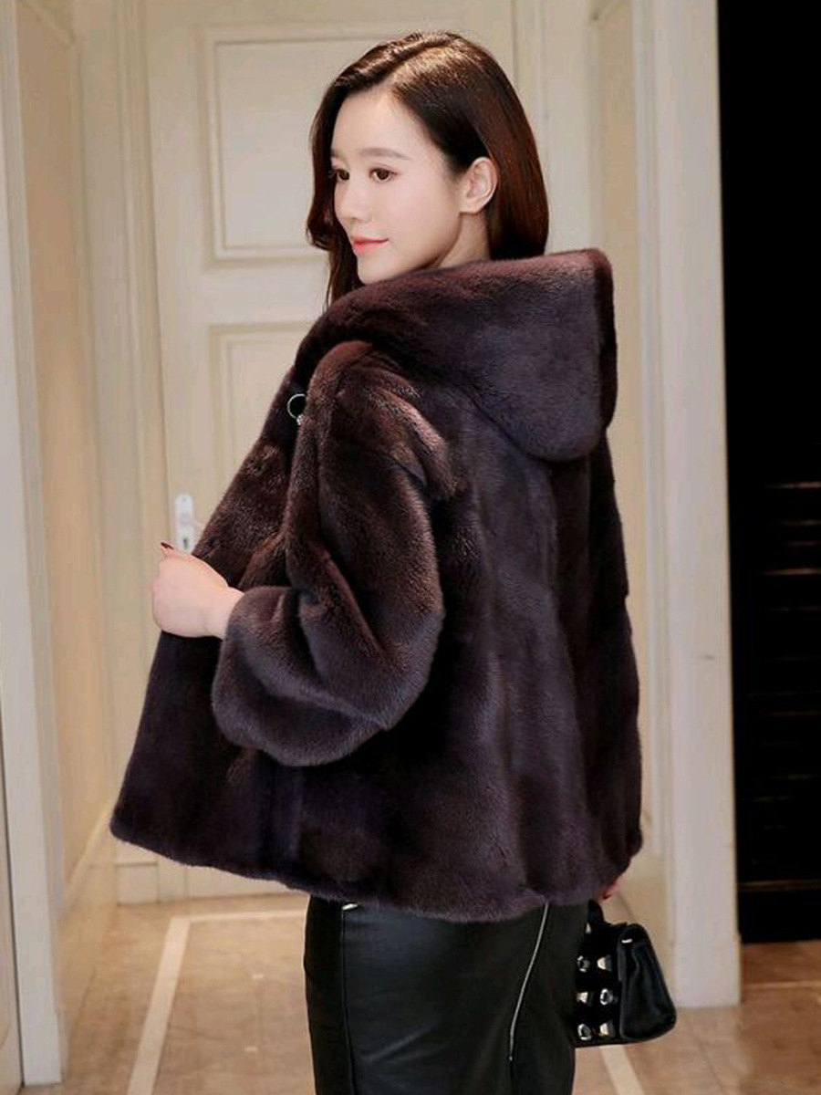 水貂皮大衣女士整貂皮草外套水貂毛短款冬季新款时尚休闲连帽夹克