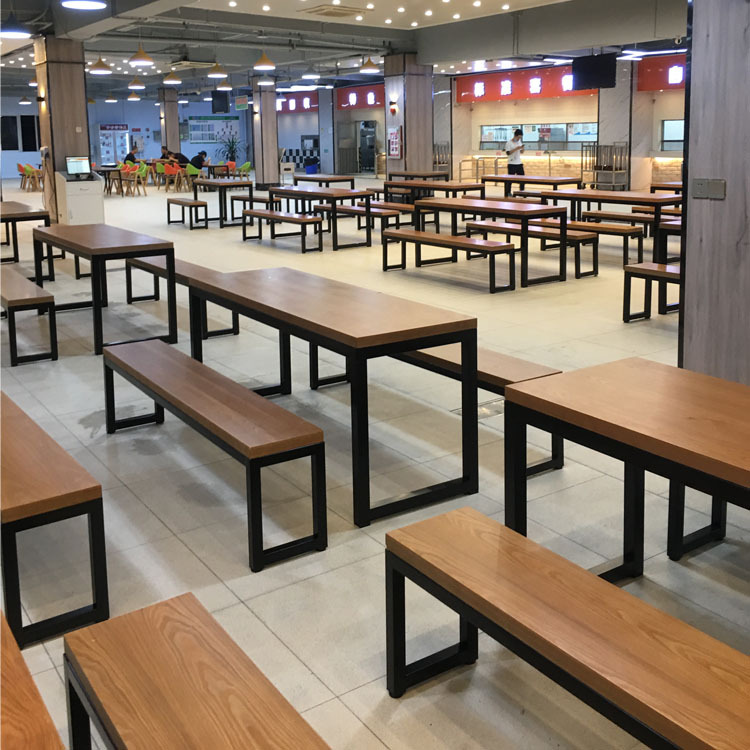 惠州学校员工食堂企业公共餐厅一桌两椅四人位中餐椅配套